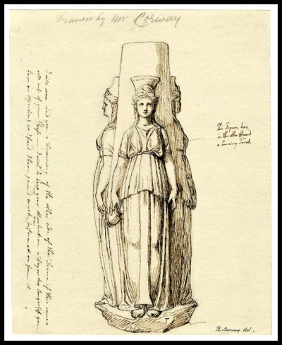 Hecate by Richard Cosway. Pen and brown ink with traces of graphite underdrawing.