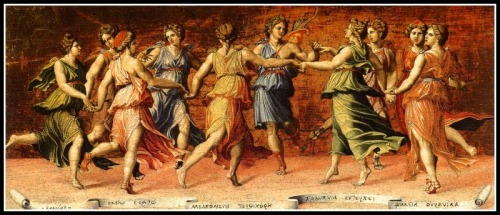 "Apollo and the Muses" by Baldassarre Peruzzi. 1523.