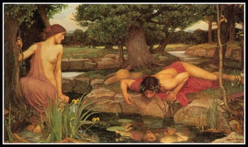 "Echo And Narcissus" by John William Waterhouse (1903).-